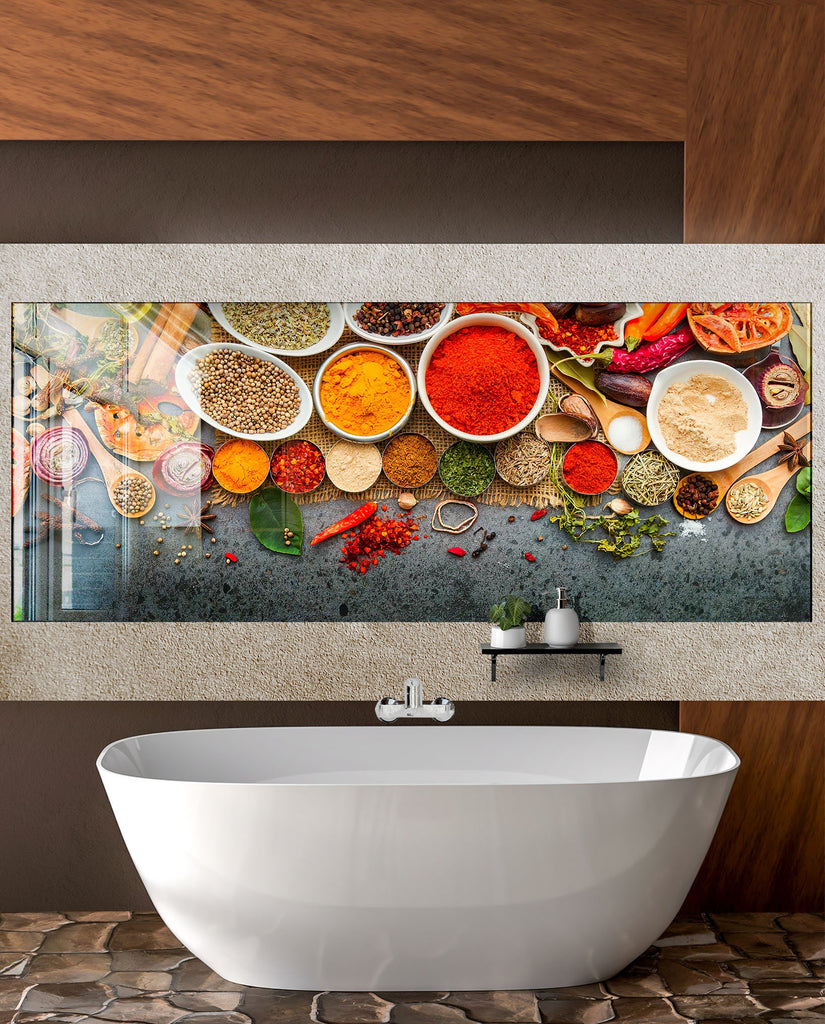 Exotic Spice Market - Glass Kitchen Backsplash-BacksplashArtworks