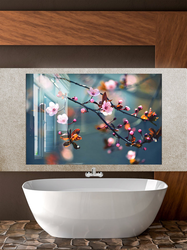 Botanical Floral Tempered Glass Backsplash-BacksplashArtworks