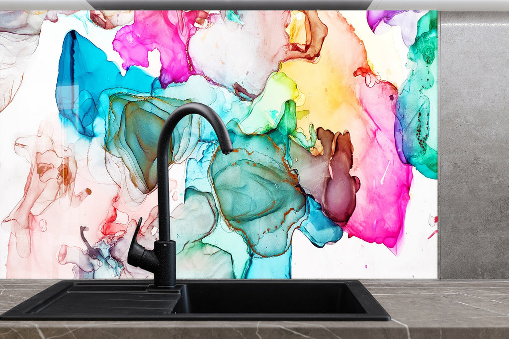 Abstract Tempered Glass Backsplash-BacksplashArtworks