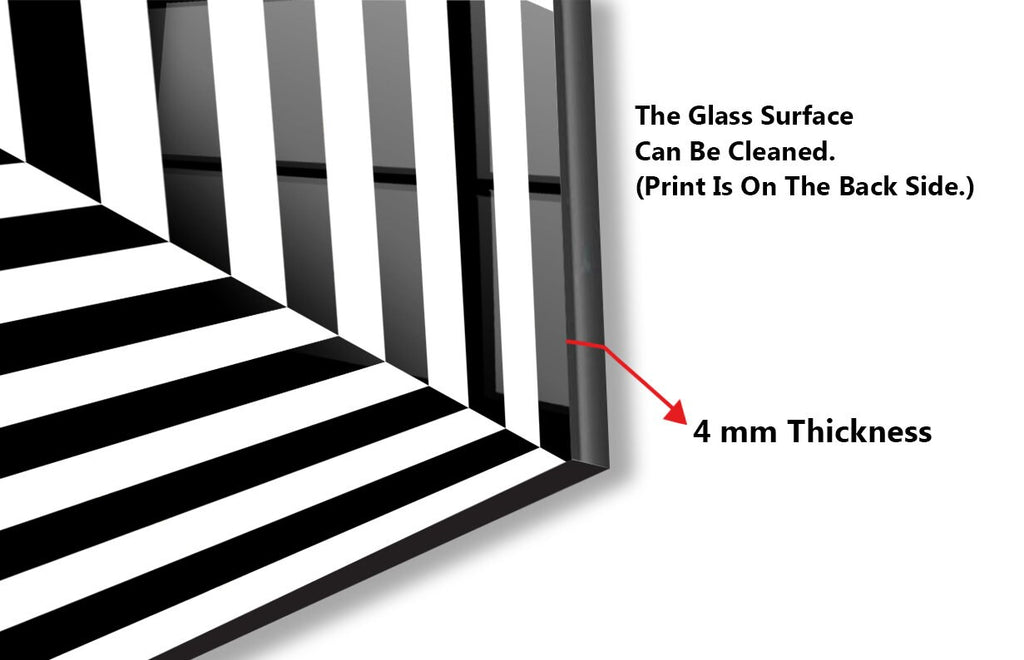 Optical Illusion - Glass Kitchen Backsplash-BacksplashArtworks