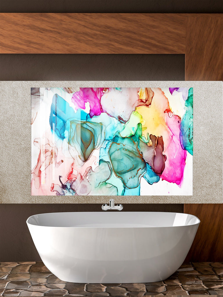 Abstract Tempered Glass Backsplash-BacksplashArtworks