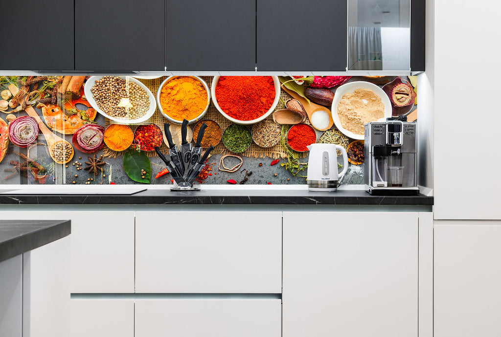 Exotic Spice Market - Glass Kitchen Backsplash-BacksplashArtworks
