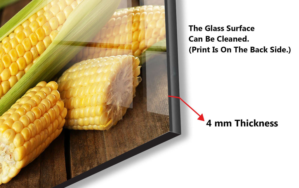 Fresh Corn on the Cob Glass Kitchen Backsplash – Harvest Time Design-BacksplashArtworks