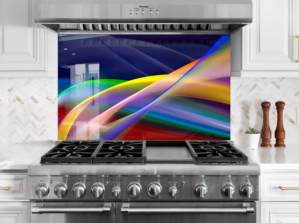 Abstract Tempered Glass Backsplash-BacksplashArtworks