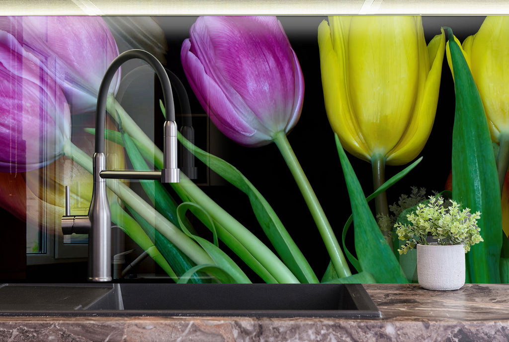 Tulip Tempered Glass Backsplash-BacksplashArtworks