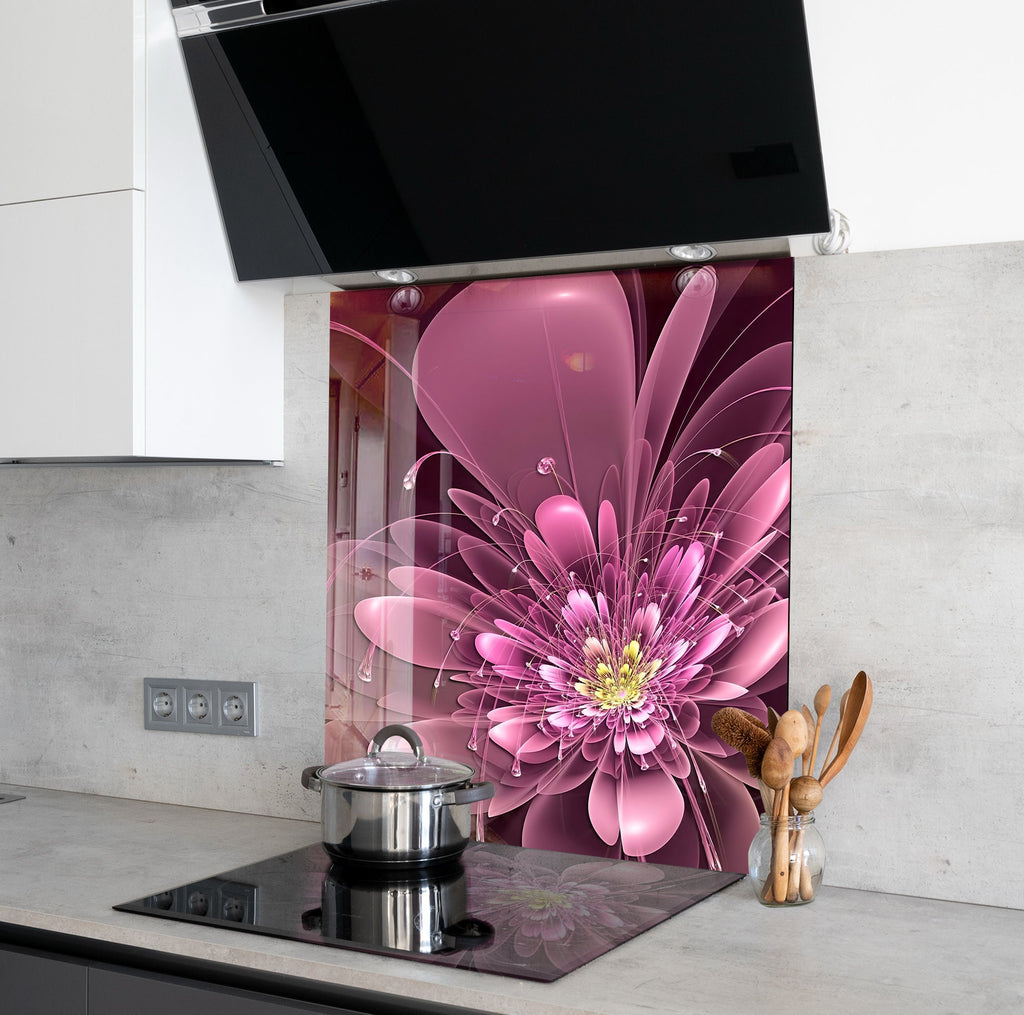 Purple Orchid Tempered Glass Backsplash-BacksplashArtworks