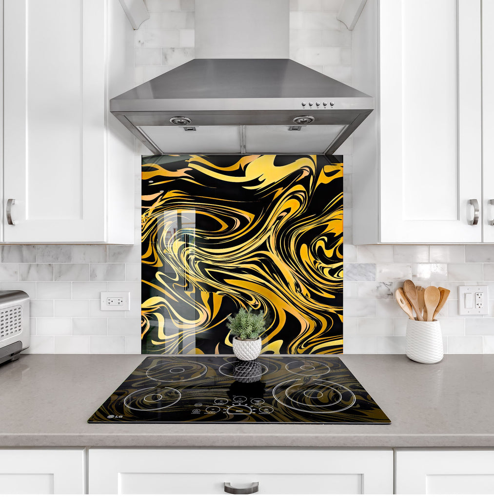 Abstract Tempered Glass Backsplash-BacksplashArtworks