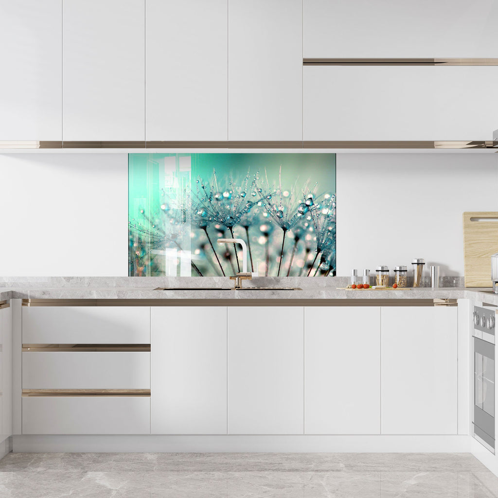 Botanical Floral Tempered Glass Backsplash-BacksplashArtworks