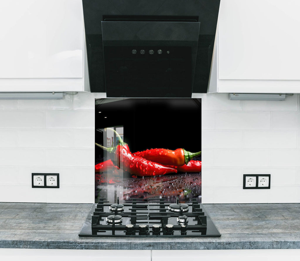 Chili Pepper - Glass Kitchen Backsplash-BacksplashArtworks