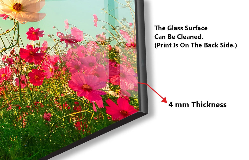Botanical Floral Tempered Glass Backsplash-BacksplashArtworks