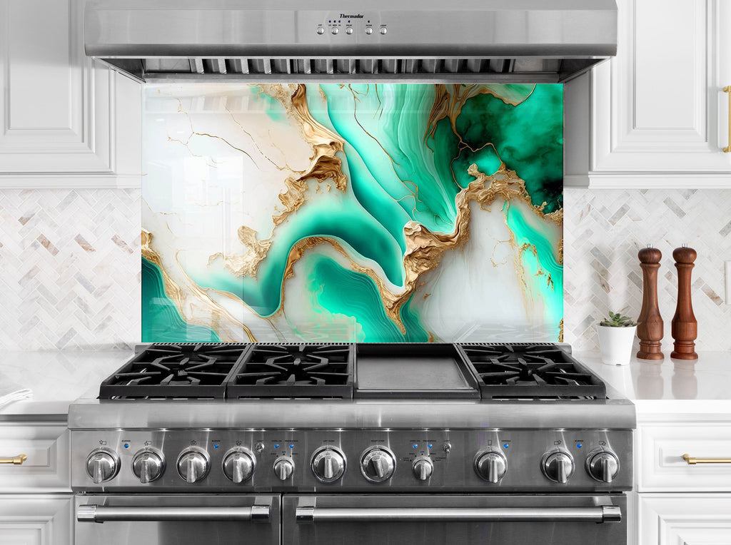 Abstract Tempered Glass Backsplash-BacksplashArtworks