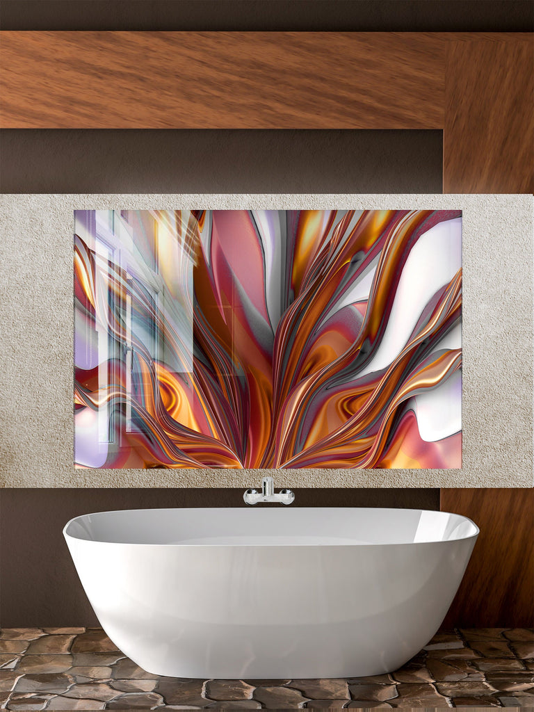 Molten Elegance Stained - Glass Kitchen Backsplash-BacksplashArtworks