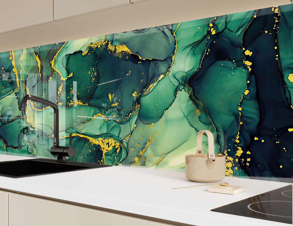 Abstract Tempered Glass Backsplash-BacksplashArtworks