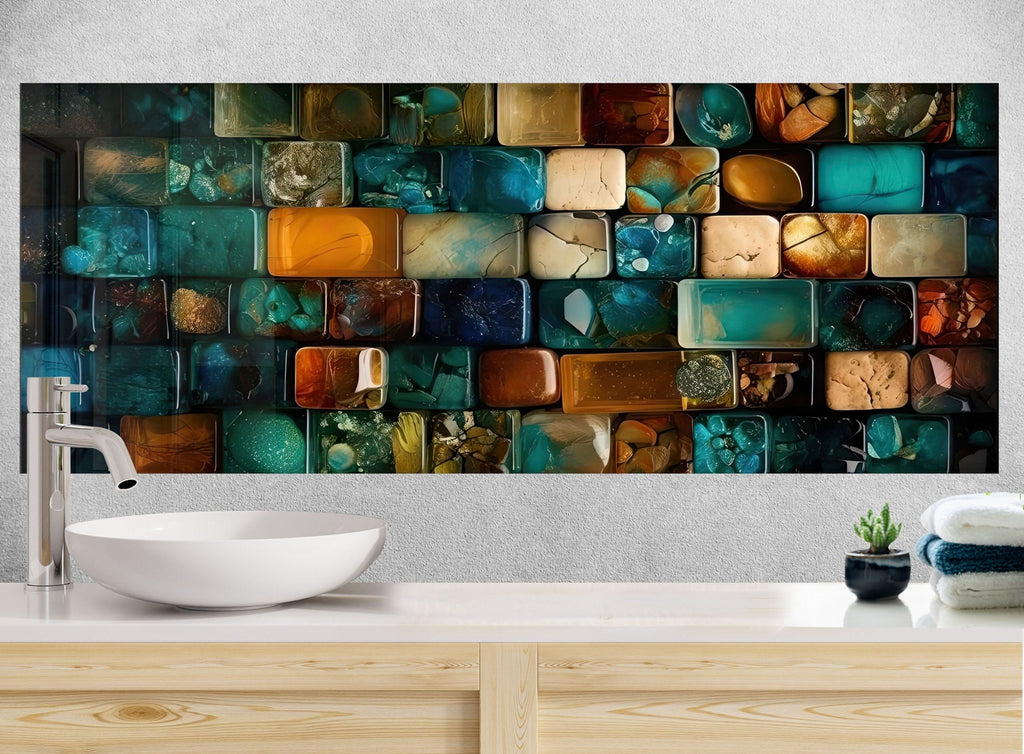 Zen Spa Stones Tempered Glass Backsplash-BacksplashArtworks