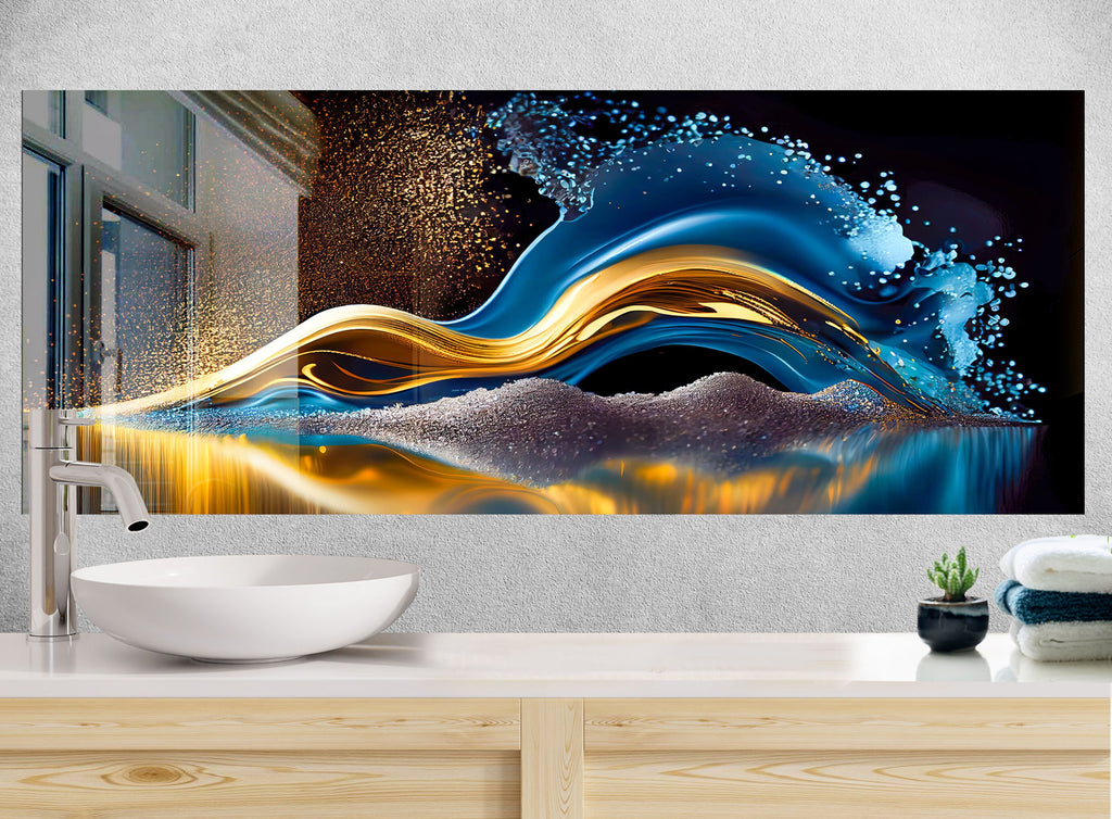 Abstract Tempered Glass Backsplash-BacksplashArtworks