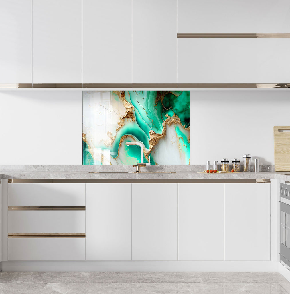 Abstract Tempered Glass Backsplash-BacksplashArtworks