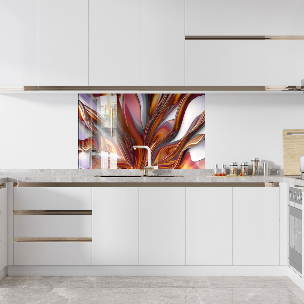 Molten Elegance Stained - Glass Kitchen Backsplash-BacksplashArtworks