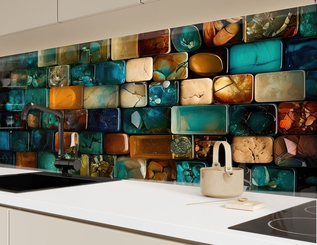 Zen Spa Stones Tempered Glass Backsplash-BacksplashArtworks