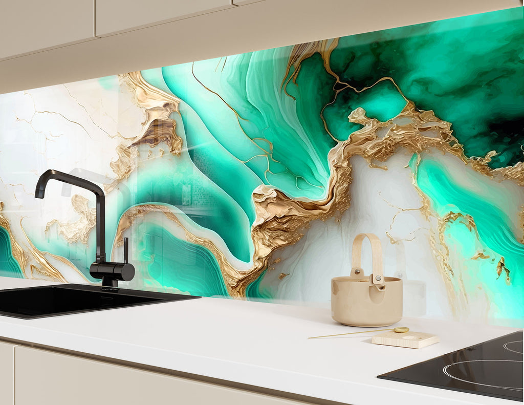 Abstract Tempered Glass Backsplash-BacksplashArtworks