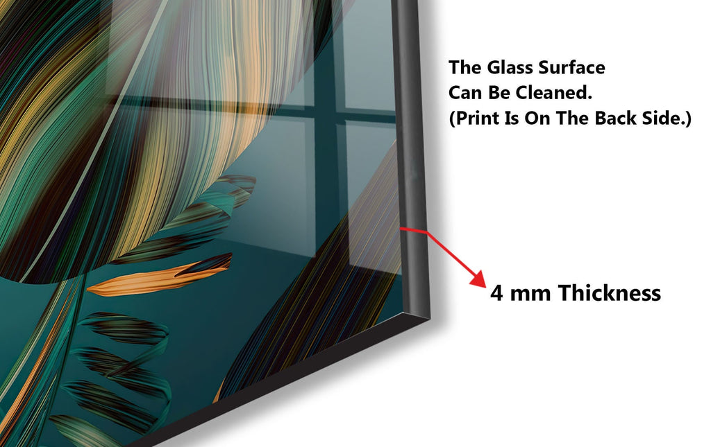 Botanical Floral Tempered Glass Backsplash-BacksplashArtworks