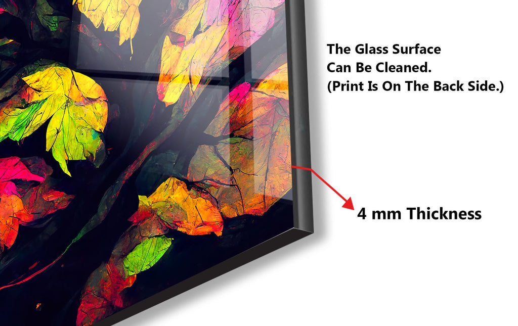Botanical Floral Tempered Glass Backsplash-BacksplashArtworks