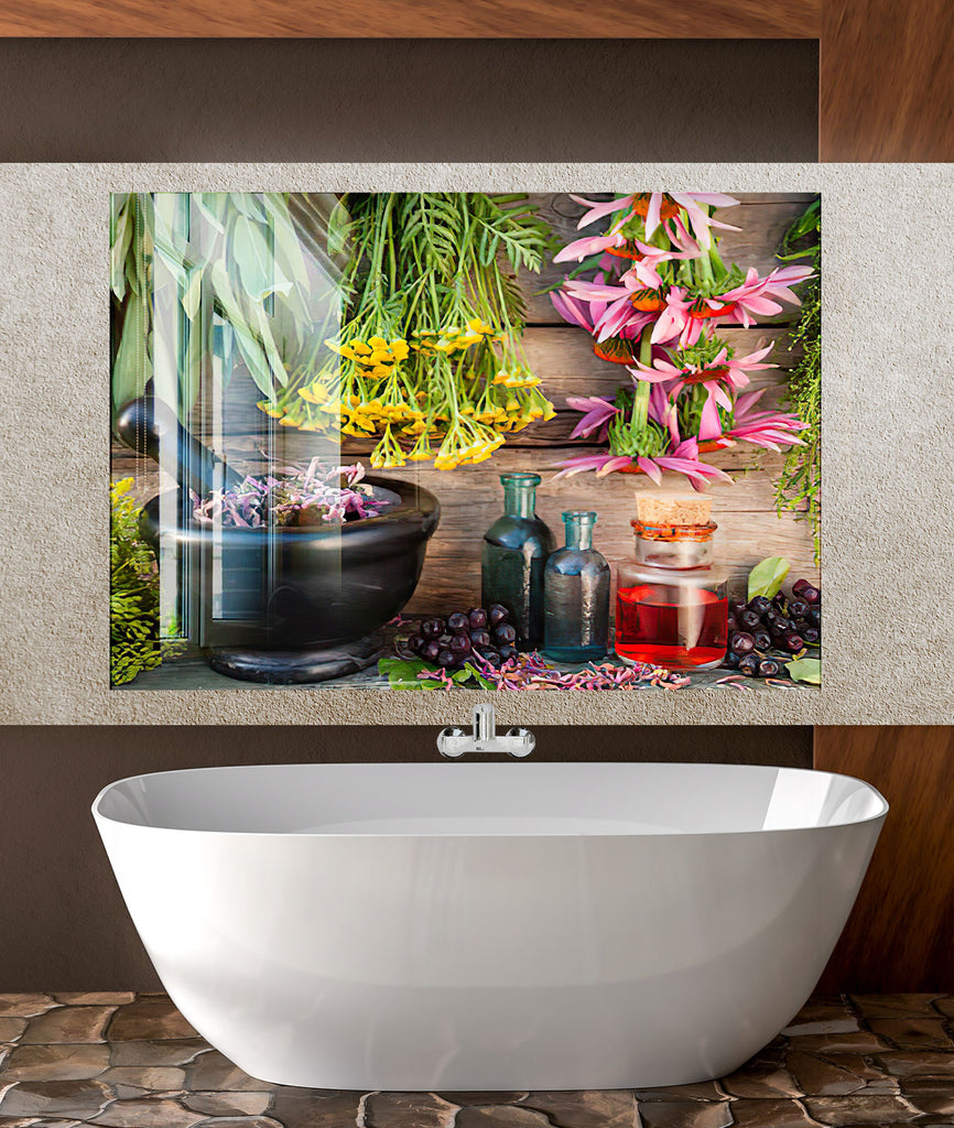 Flowers Tempered Glass Backsplash-BacksplashArtworks