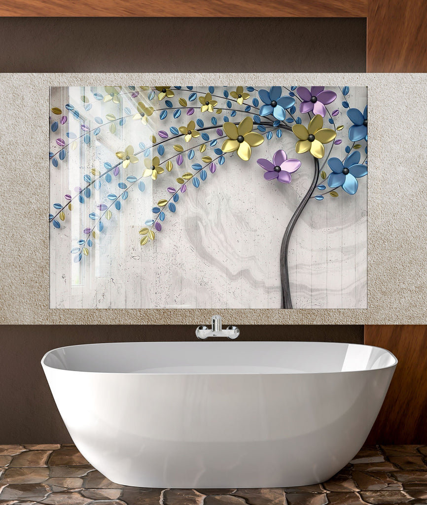 Sakura Tree Tempered Glass Backsplash-BacksplashArtworks