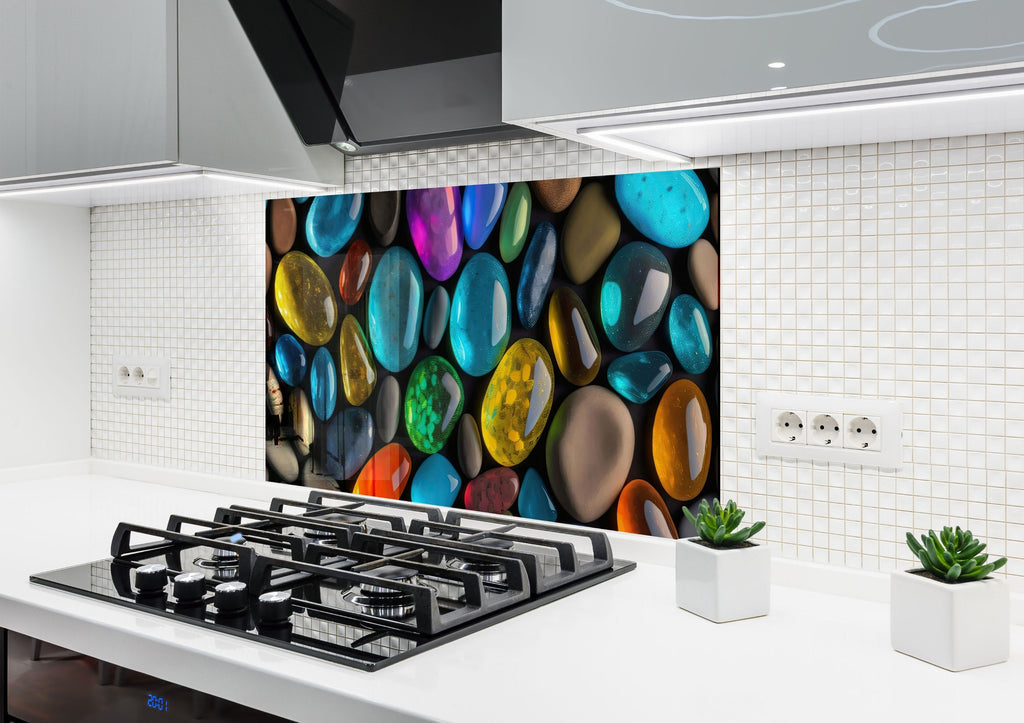 Zen Spa Stones Tempered Glass Backsplash-BacksplashArtworks