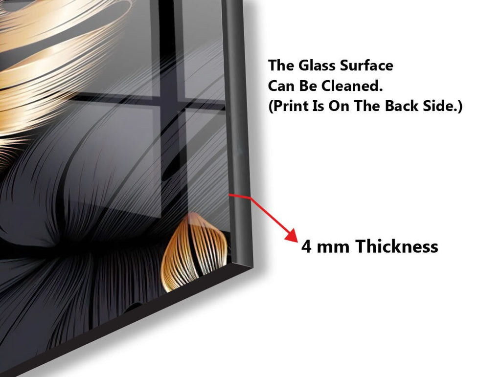 Botanical Floral Tempered Glass Backsplash-BacksplashArtworks