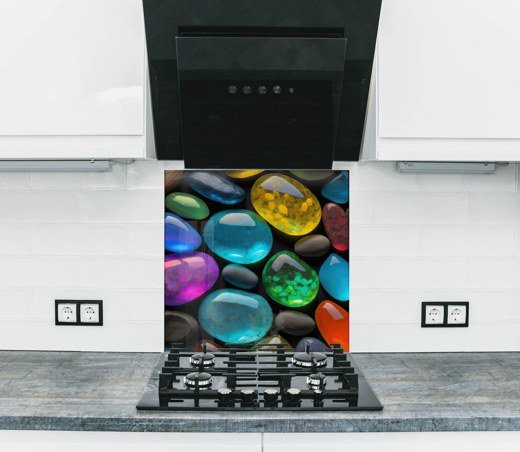 Zen Spa Stones Tempered Glass Backsplash-BacksplashArtworks