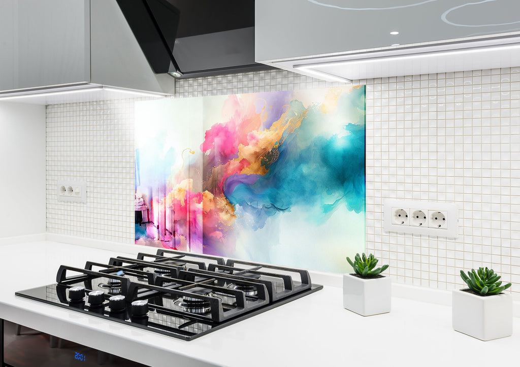 Abstract Tempered Glass Backsplash-BacksplashArtworks