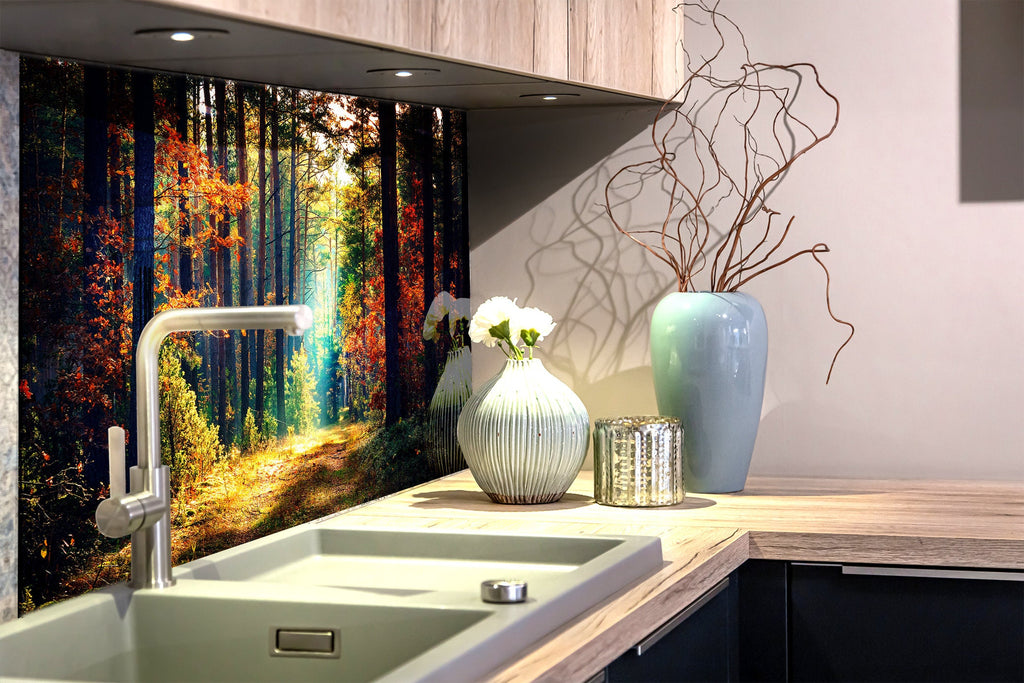 Forest Tempered Glass Backsplash-BacksplashArtworks
