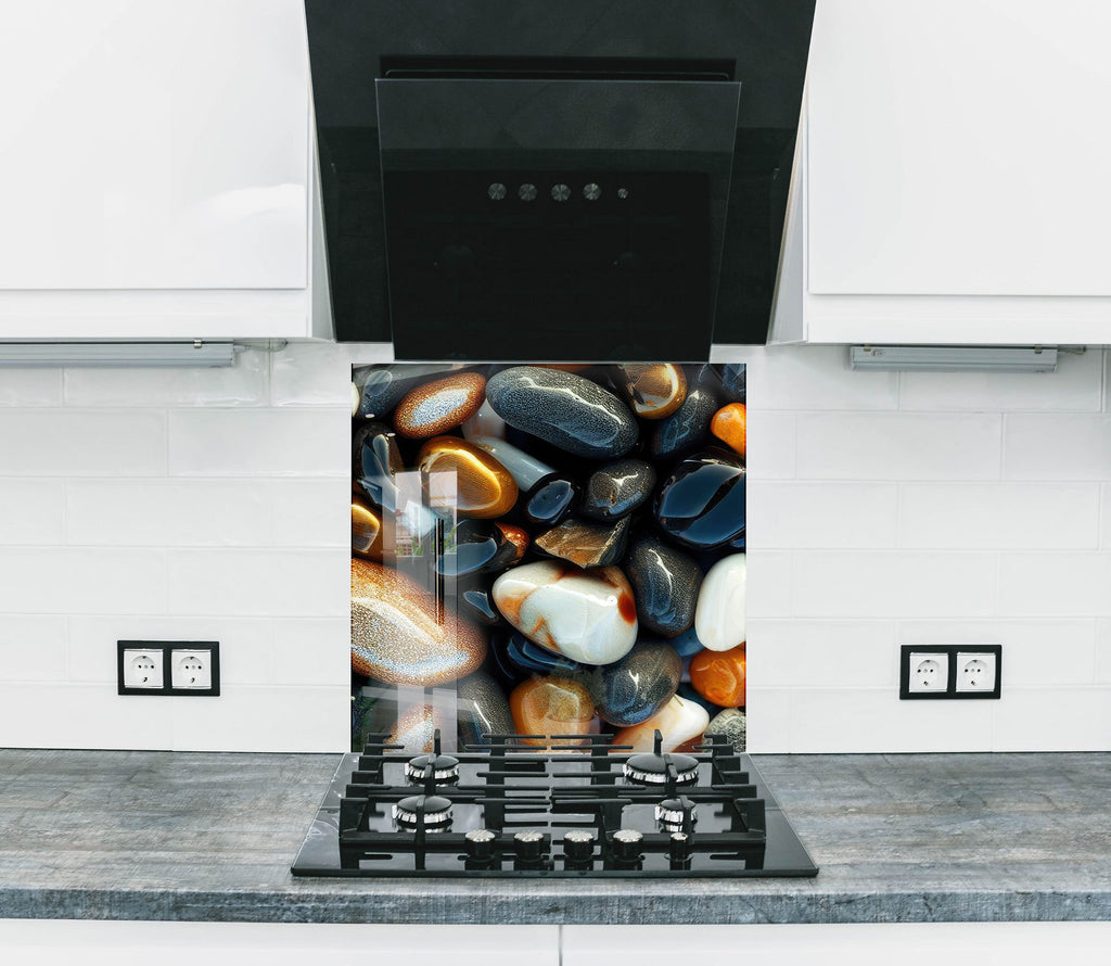 Zen Spa Stones Tempered Glass Backsplash-BacksplashArtworks