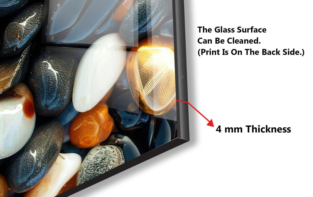 Zen Spa Stones Tempered Glass Backsplash-BacksplashArtworks