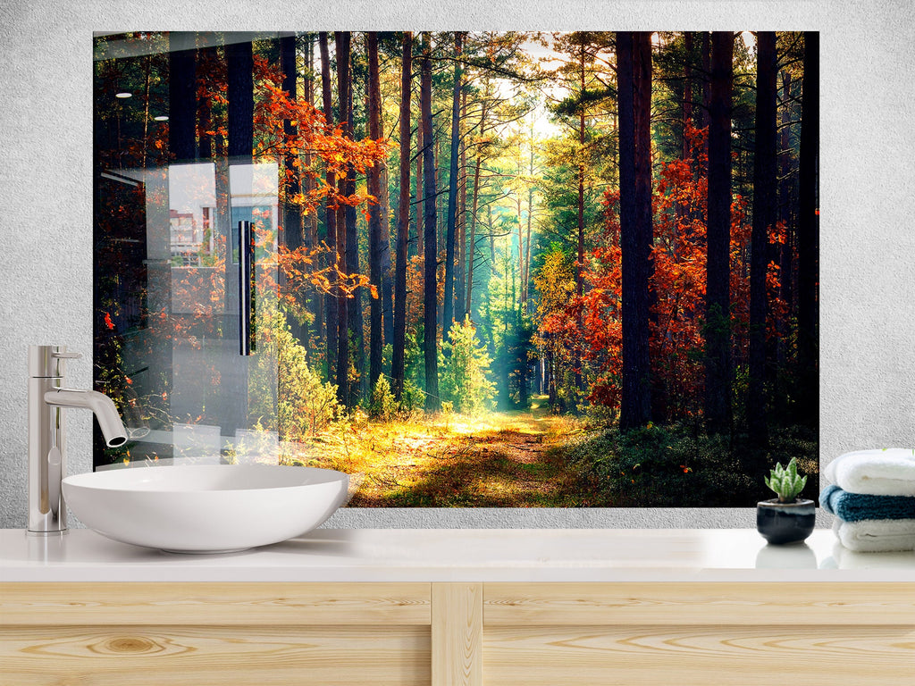 Forest Tempered Glass Backsplash-BacksplashArtworks