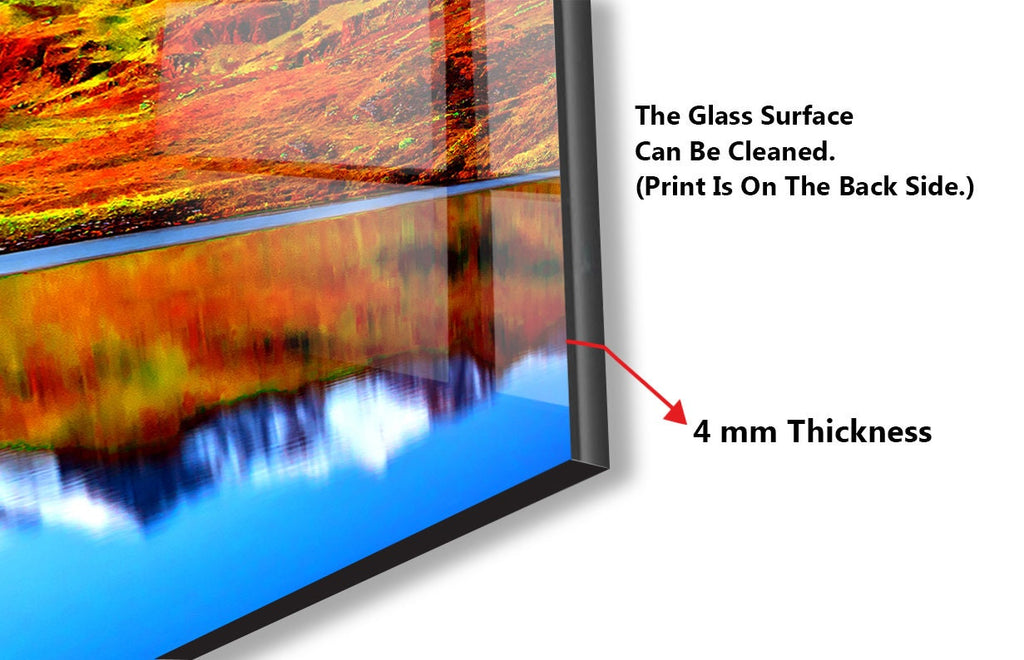 Majestic Glacier Lake – Glass Kitchen Backsplash-BacksplashArtworks