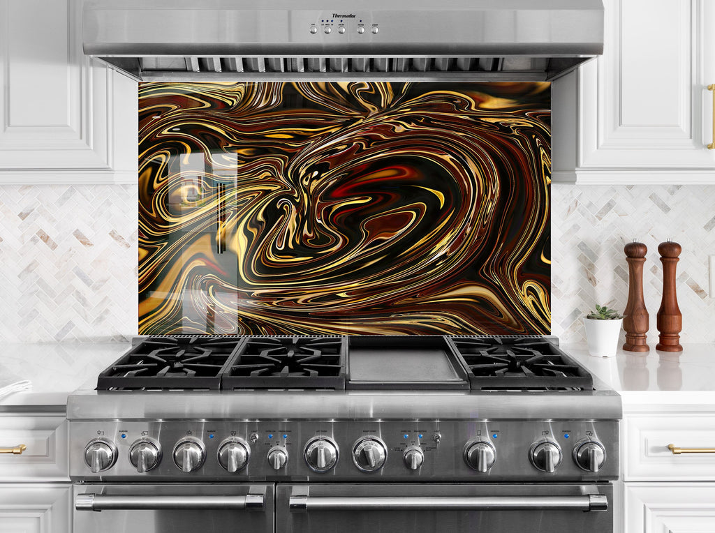 Abstract Tempered Glass Backsplash-BacksplashArtworks