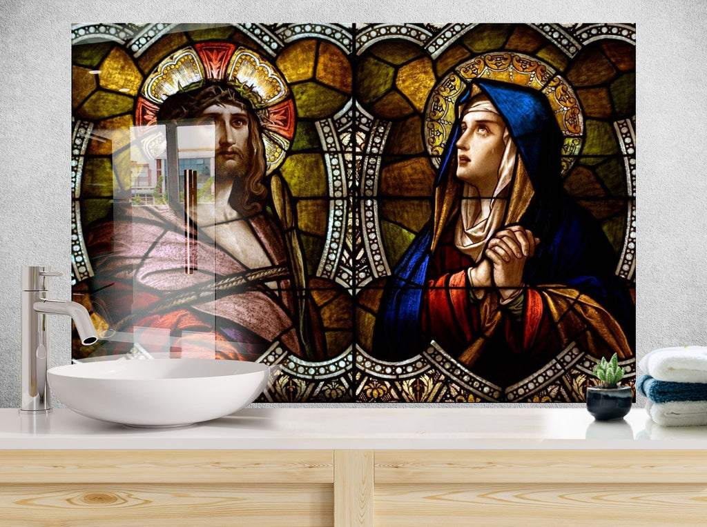 Religious Stained - Glass Kitchen Backsplash-BacksplashArtworks