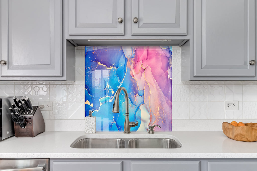 Abstract Tempered Glass Backsplash-BacksplashArtworks