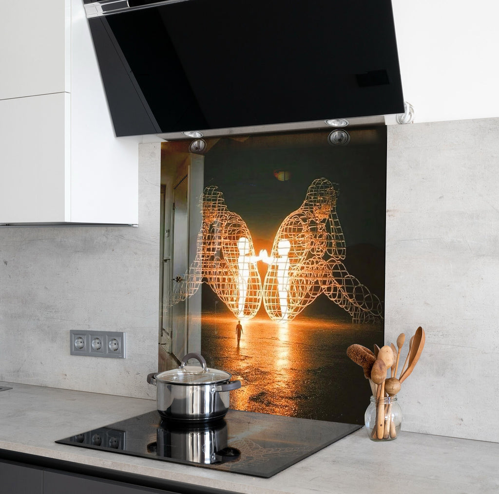 Symbolic Love & Emotional Connection - Glass Kitchen Backsplash-BacksplashArtworks