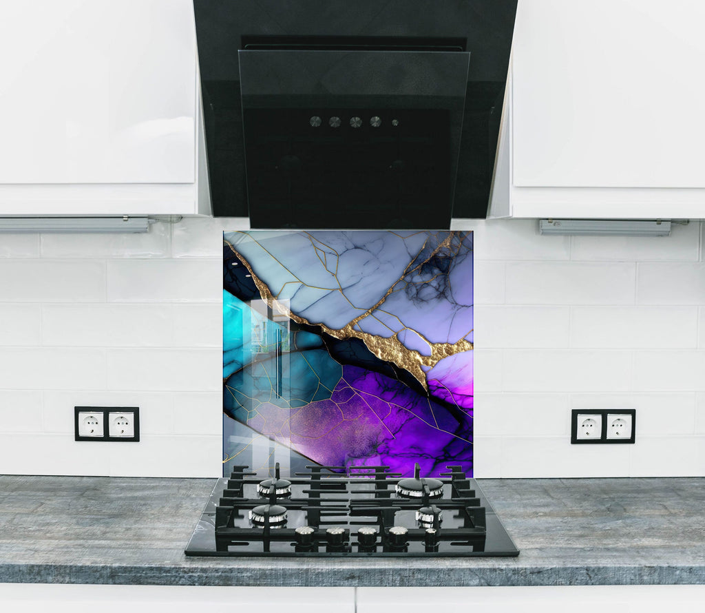 Abstract Tempered Glass Backsplash-BacksplashArtworks