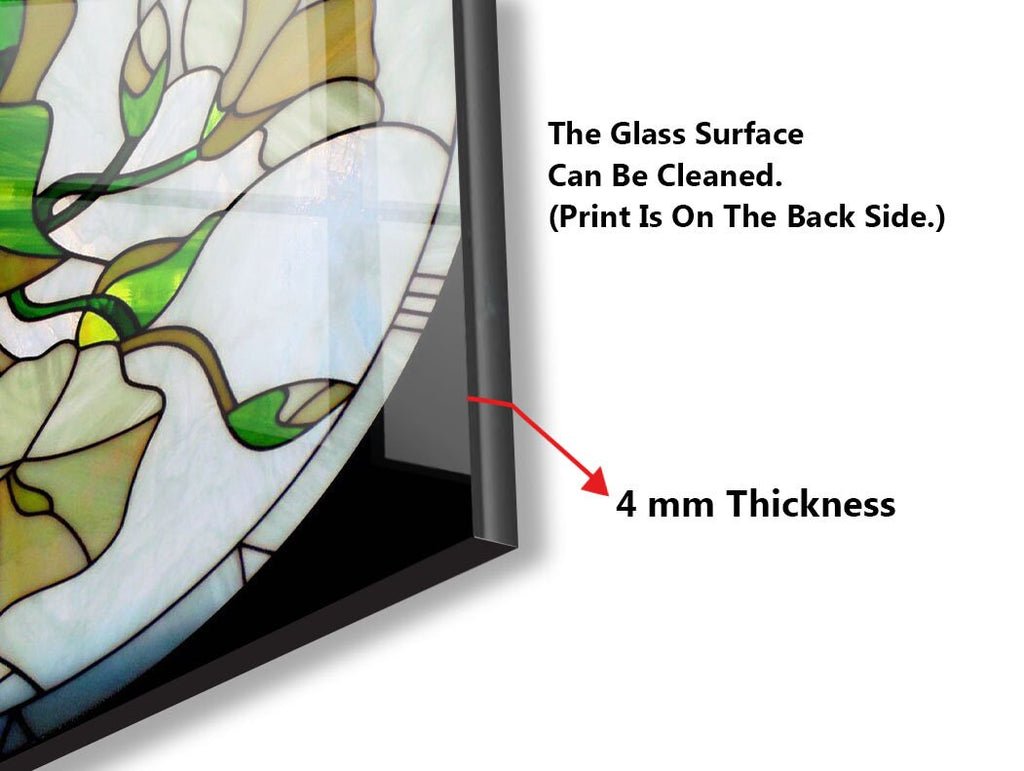 Vintage Floral Art Deco Design - Glass Kitchen Backsplash-BacksplashArtworks