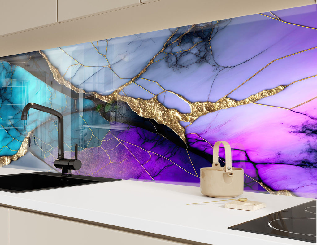 Abstract Tempered Glass Backsplash-BacksplashArtworks