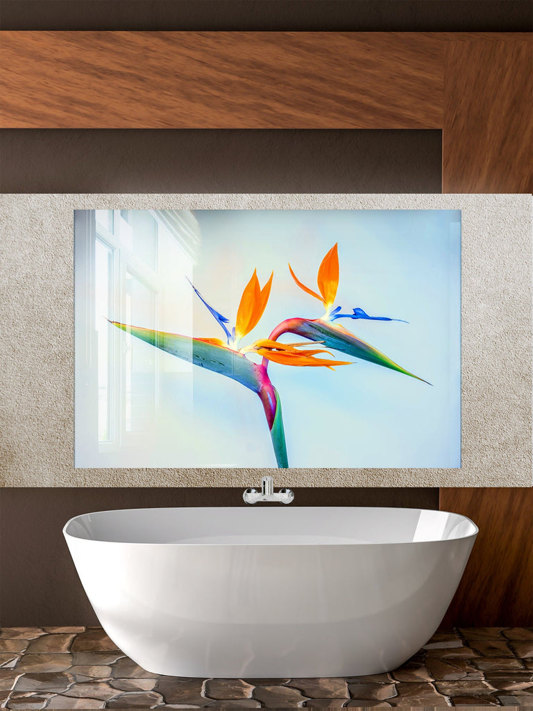 Botanical Floral Tempered Glass Backsplash-BacksplashArtworks