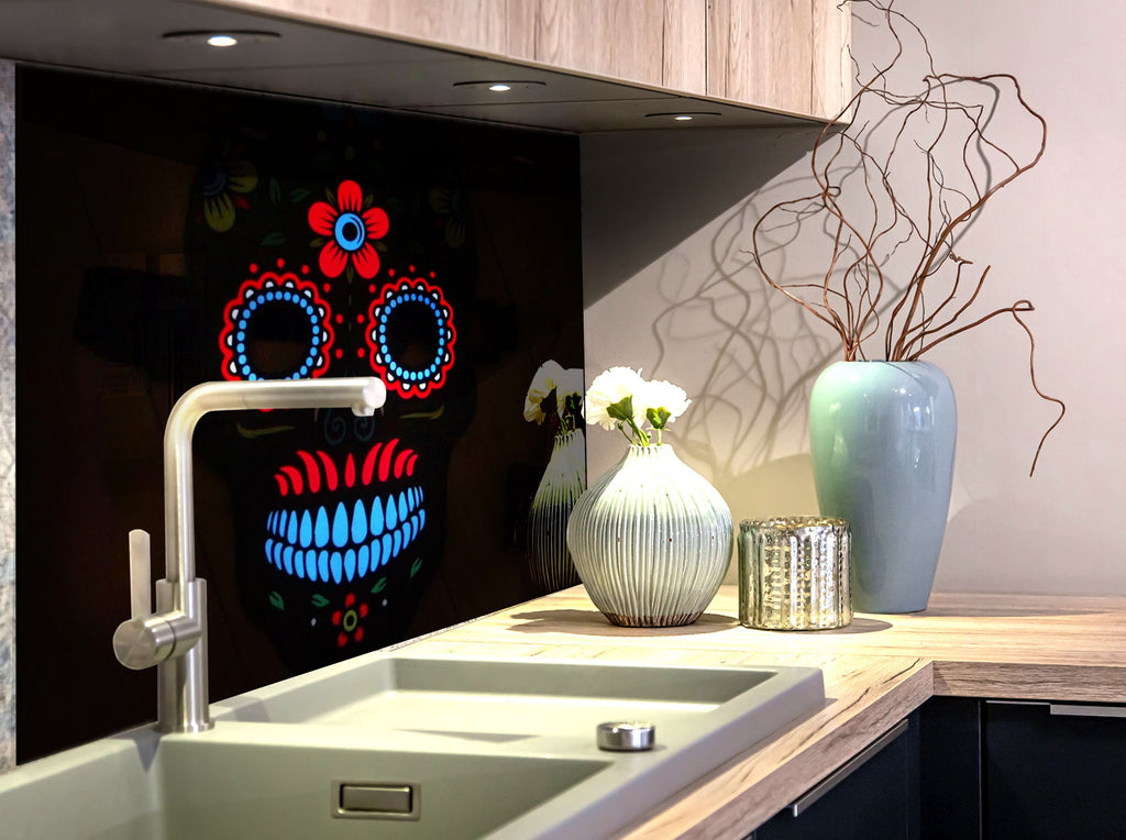 Day of the Dead - Glass Kitchen Backsplash-BacksplashArtworks
