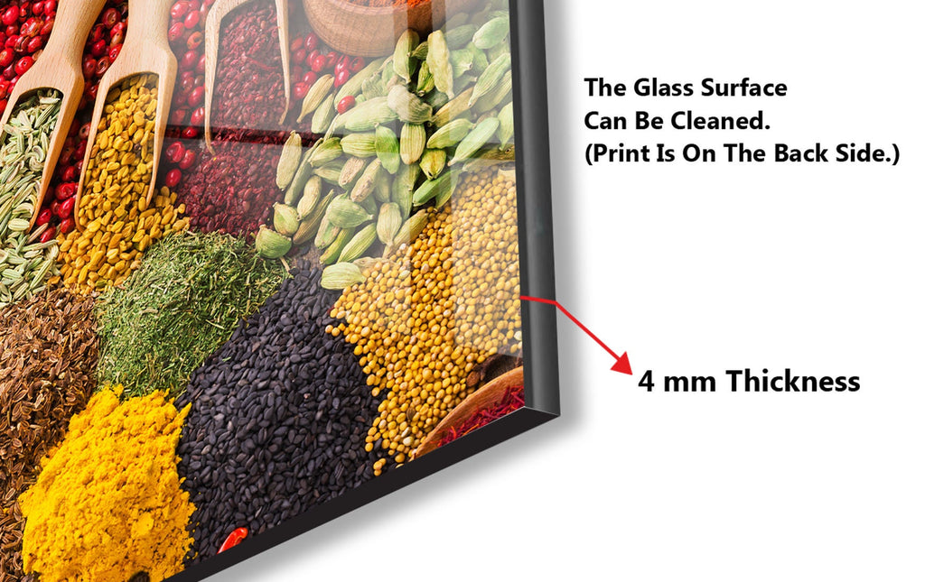 Exotic Spice Fusion - Tempered Glass Backsplash-BacksplashArtworks