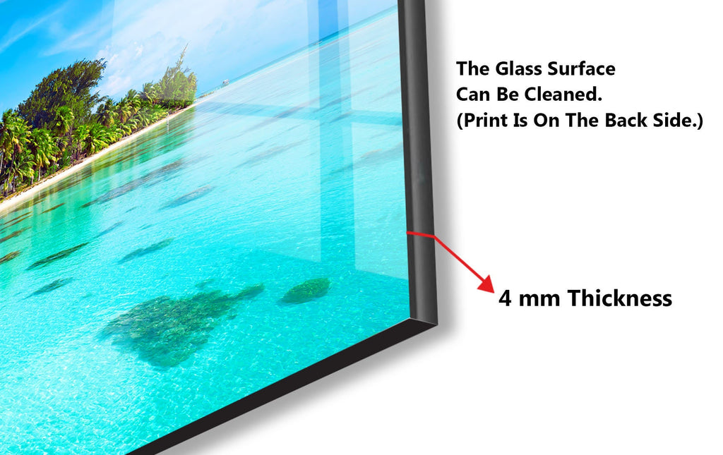 Tropical Island Lagoon View Wall Art – Glass Backsplash-BacksplashArtworks
