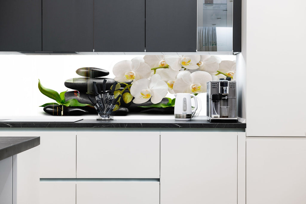 Botanical Floral Tempered Glass Backsplash-BacksplashArtworks