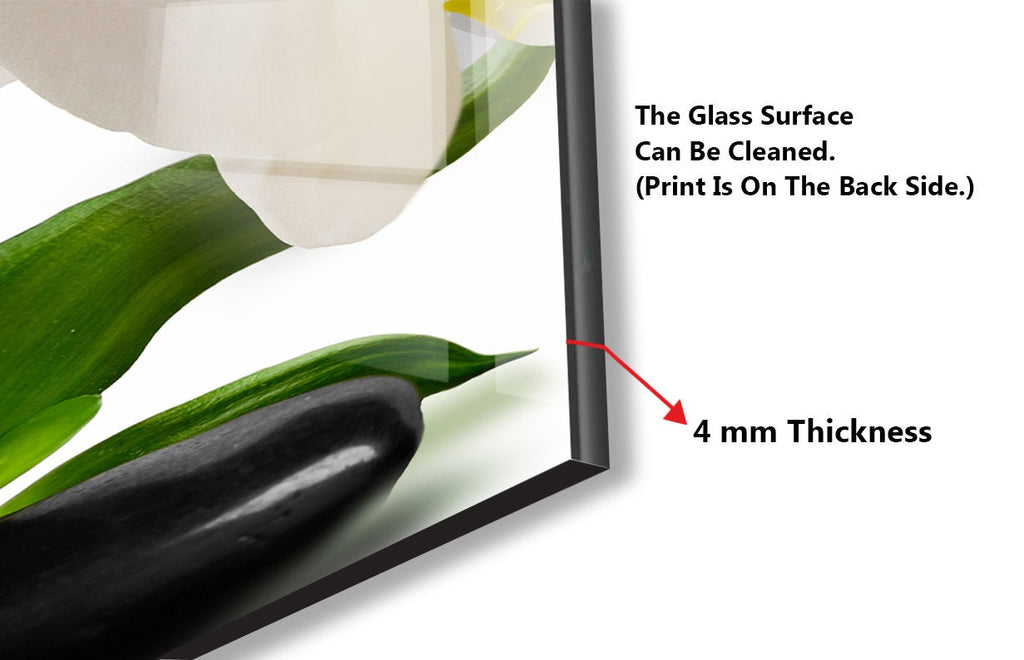 Botanical Floral Tempered Glass Backsplash-BacksplashArtworks