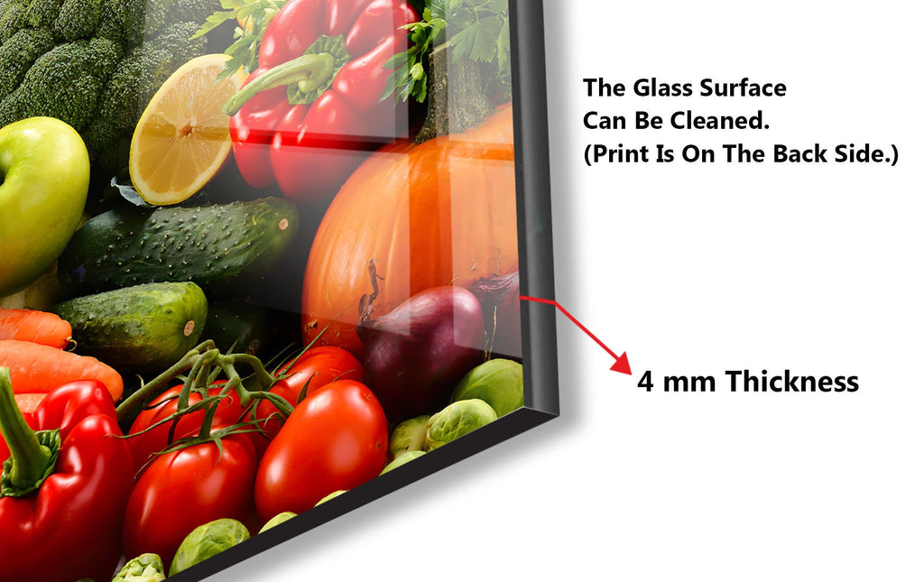 Vibrant Fresh Veggie Glass Kitchen Backsplash – Colorful Healthy Design-BacksplashArtworks